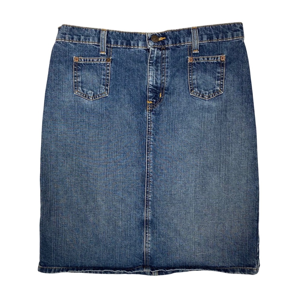 Vtg Polo Jeans Co Ralph Lauren Denim Skirt Medium Wash Blue Size 10 Teeny y2k
